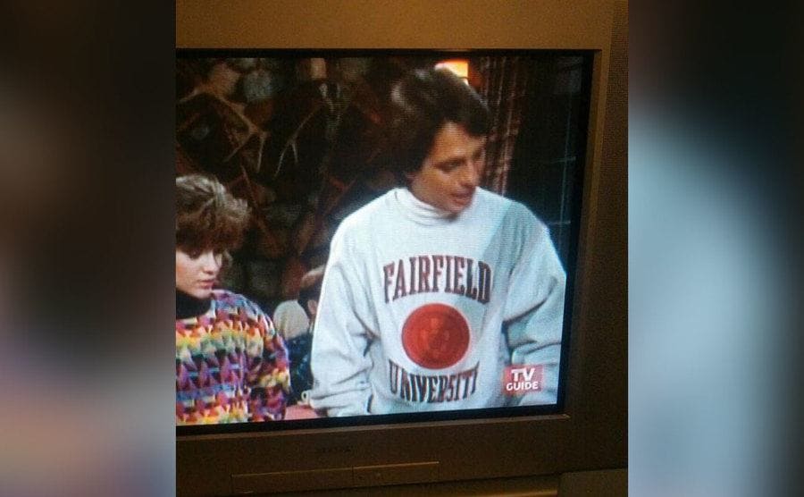 Tony Danza is wearing the sweatshirt on TV. 