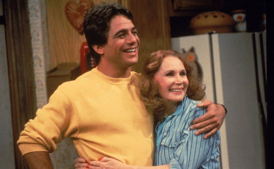 Tony Danza hugs Katherine Helmond in a still from the television series, 'Who's The Boss?’. 