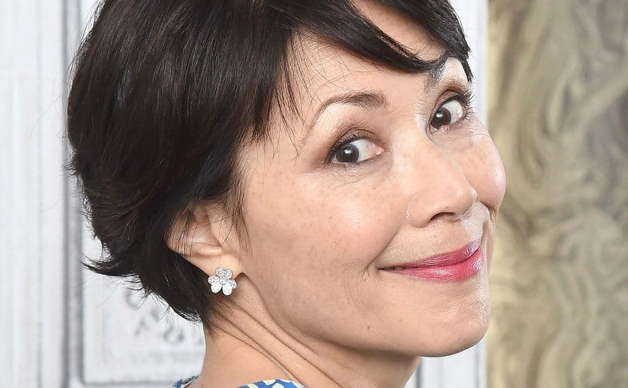 TV journalist Ann Curry is posing for the press, circa 2019.
