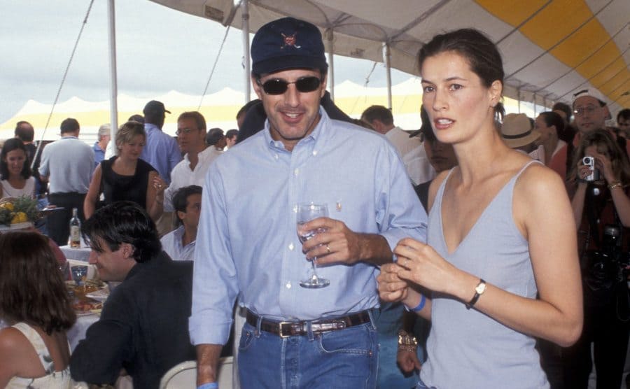 Matt Lauer and Annette Roque are attending the Hamptons Classic at Snake Hollow in Bridgehampton, New York.