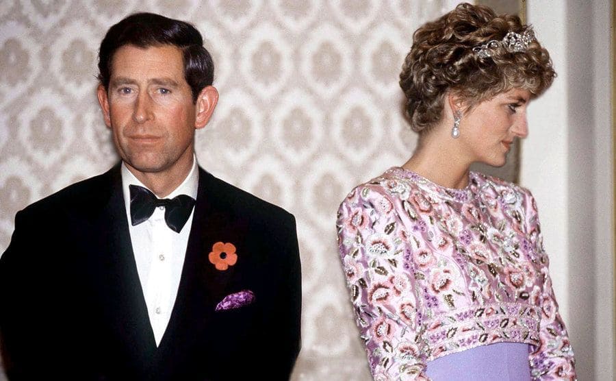 Prince Charles And Princess Diana looking distant from each other. 