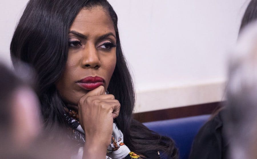 Omarosa present at the Briefing Room of the White House. 