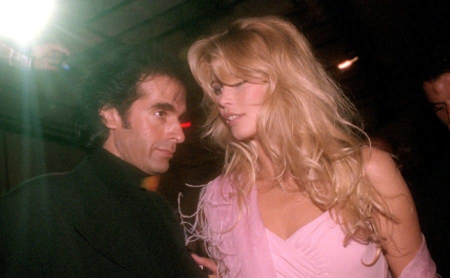 David Copperfield and Claudia Schiffer attend a party.