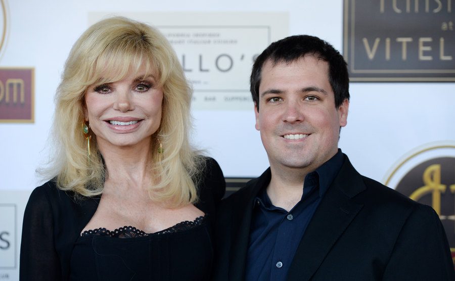 Loni Anderson and her son Quinton attend an event. 