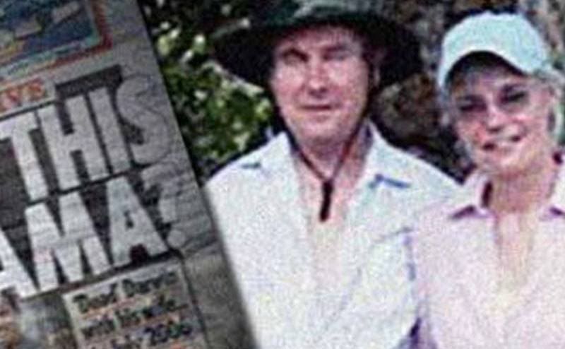Newspaper clipping of John and Anne posing for a picture during a trip in Panama.