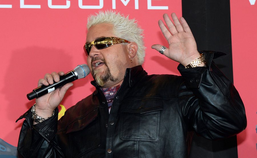 Guy Fieri speaks during an event. 