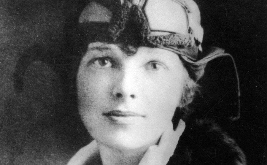 Amelia Earhart’s aviator portrait.