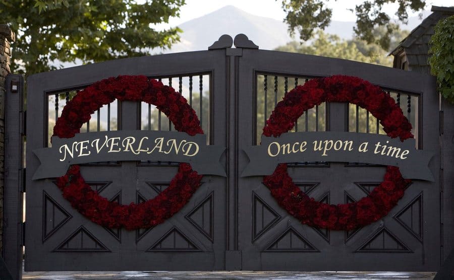 The gates to the Neverland Ranch. 
