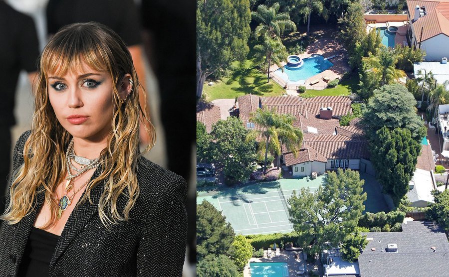Miley Cyrus attends and event / Ariel view of Miley’s home. 
