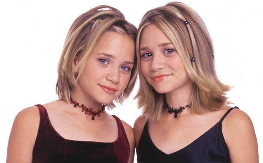 A portrait of the Olsen twins in their teens.