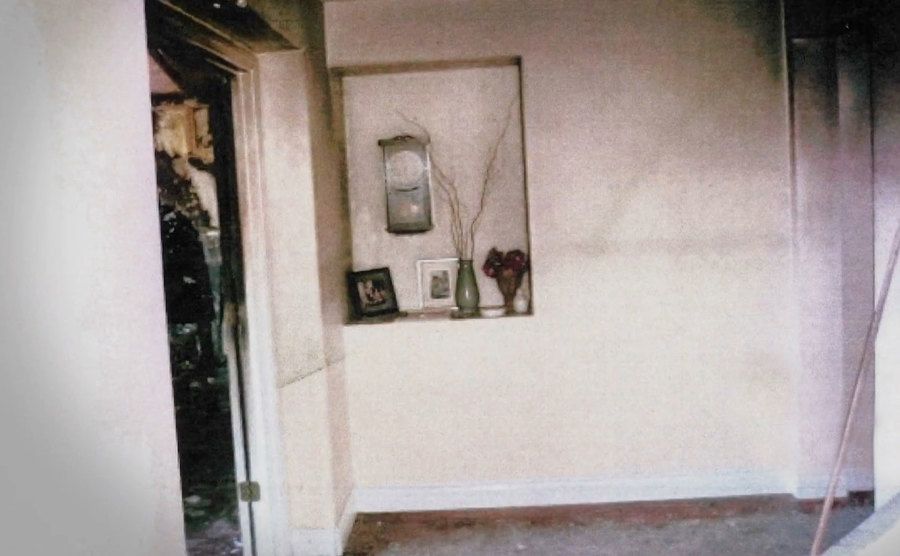 A view inside the Pettit’s home after the fire.