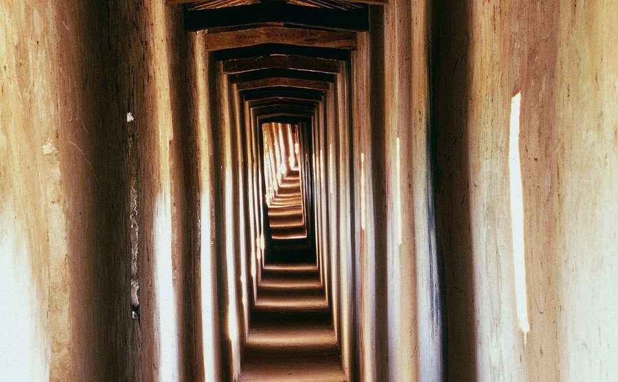 A long passageway. 
