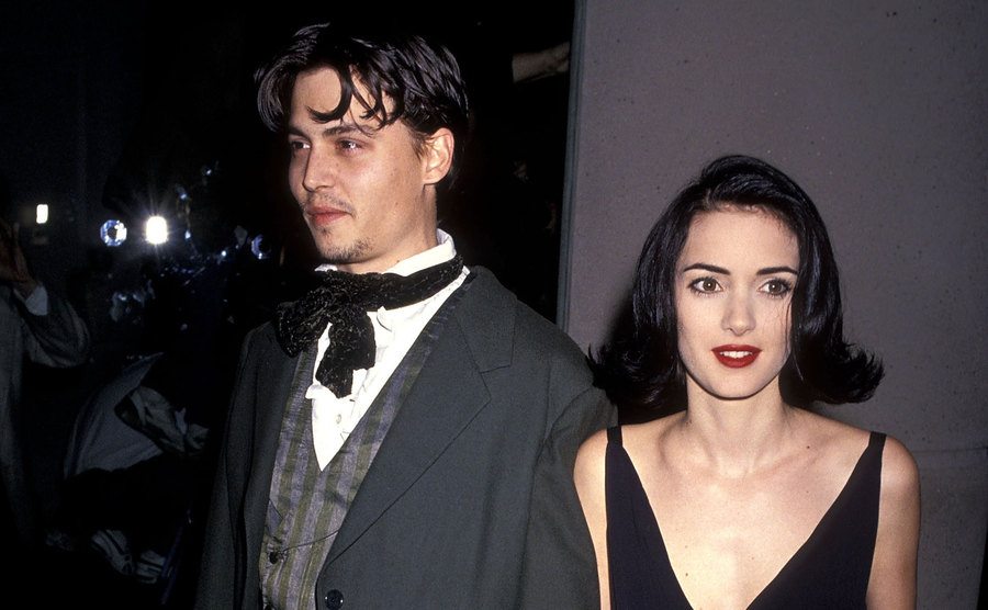 Johnny Depp and Winona Ryder attend an event.