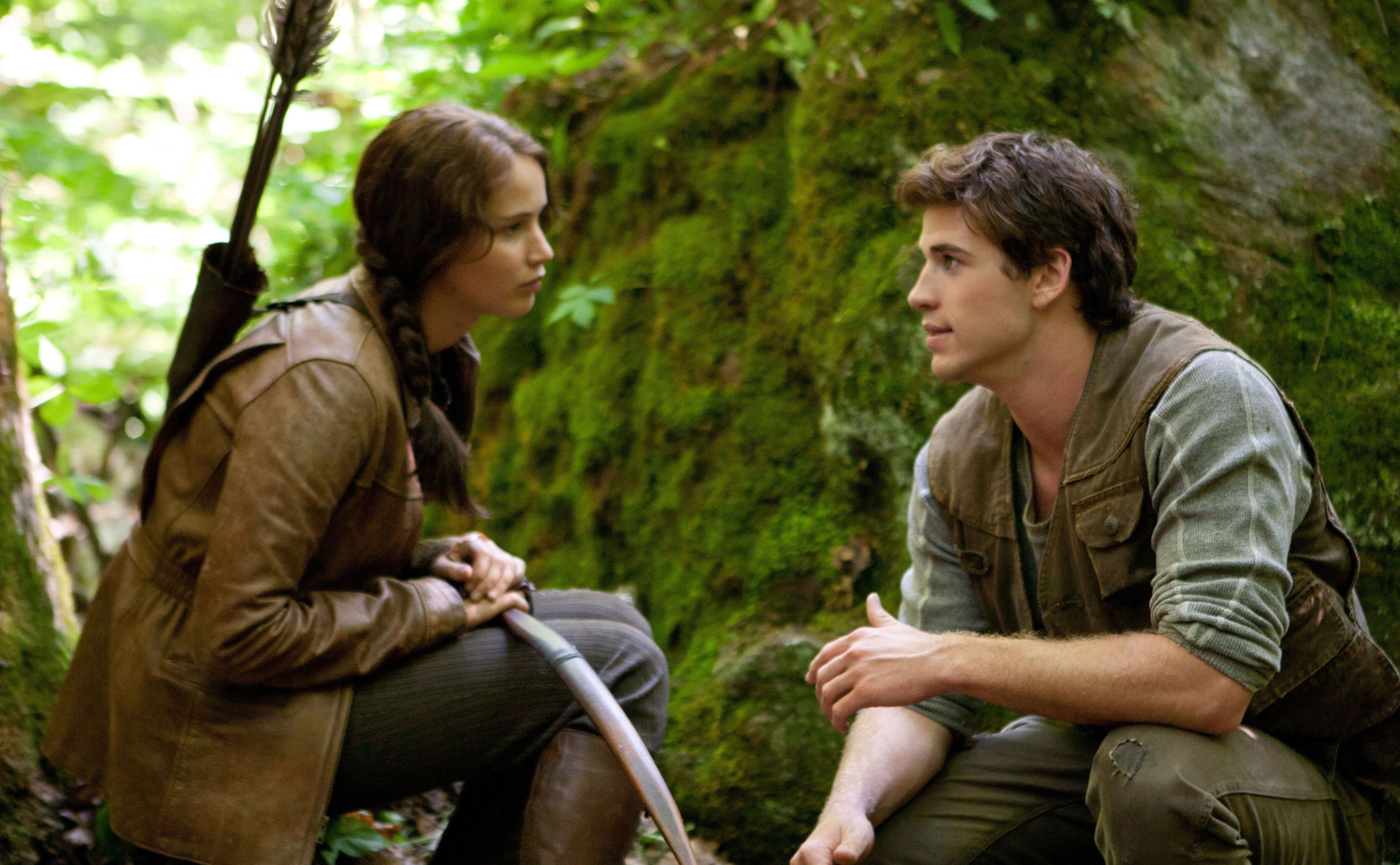 Jennifer Lawrence and Liam Hemsworth in a still from The Hunger Games.