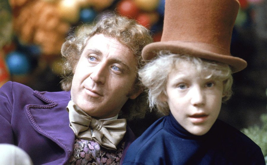 Gene Wilder and Peter Ostrum on the set of 'Willy Wonka & the Chocolate Factory