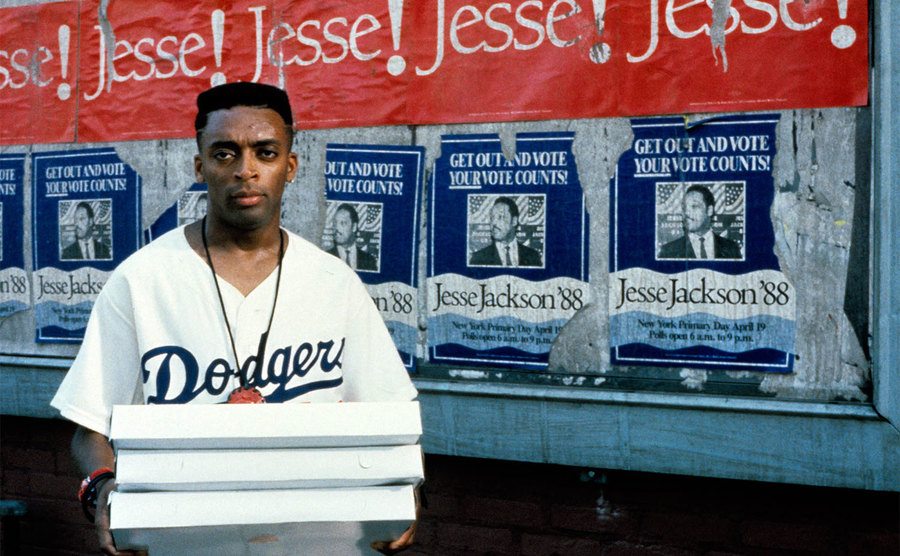 Spike Lee as Mookie in a still from the film. 