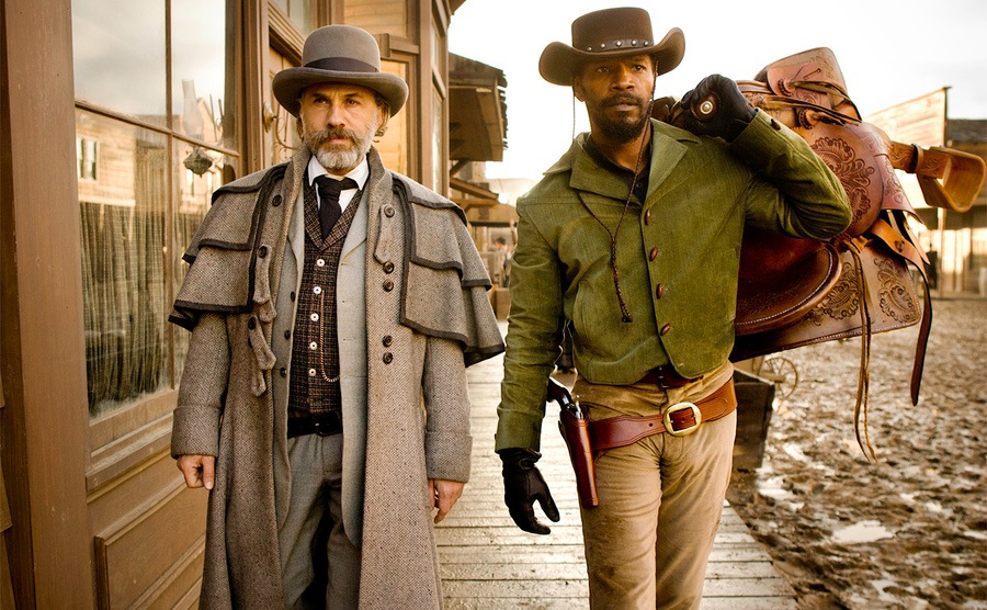 Christoph Waltz and Jamie Foxx in a still from the film. 