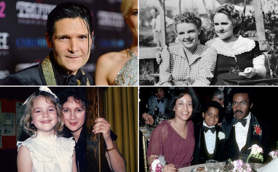 Corey Feldman / Judy Garland and Ethel Marion Milne / Drew Barrymore and Jaid Barrymore / Gary Coleman and his parents 