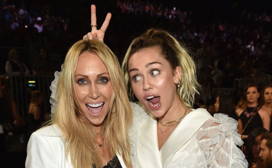 Tish Cyrus and Miley Cyrus attend the 2017 Billboard Music Awards. 