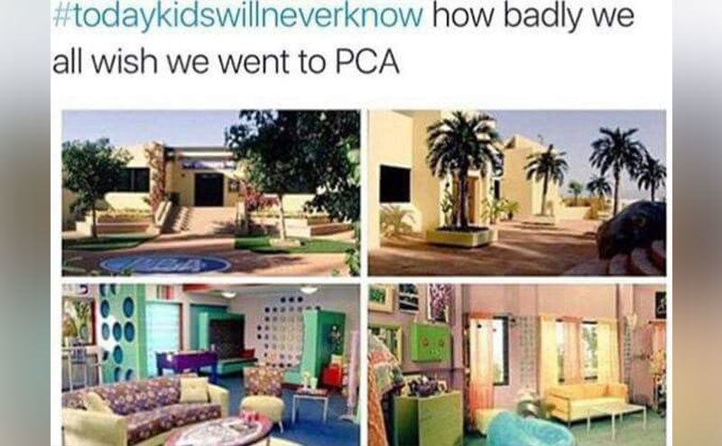 A meme about how badly people wanted to go to PCA. 