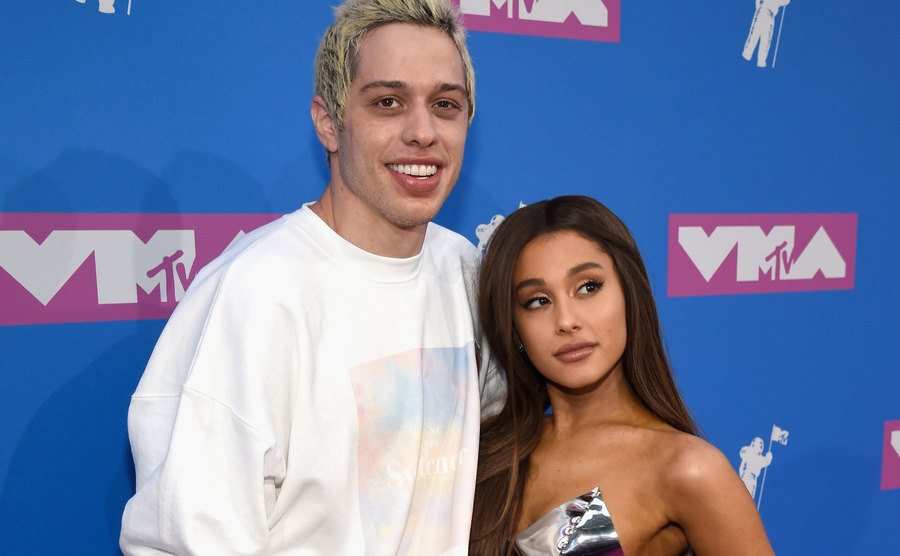 Davidson and Ariana Grande attend an event.