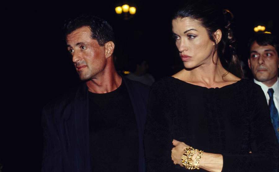 Sylvester Stallone and Janice Dickinson attend an event.