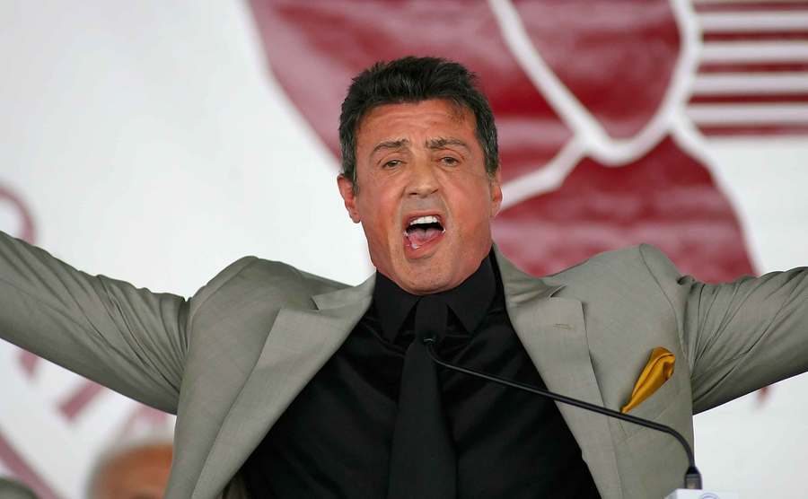 Stallone at the Boxing Hall of Fame.