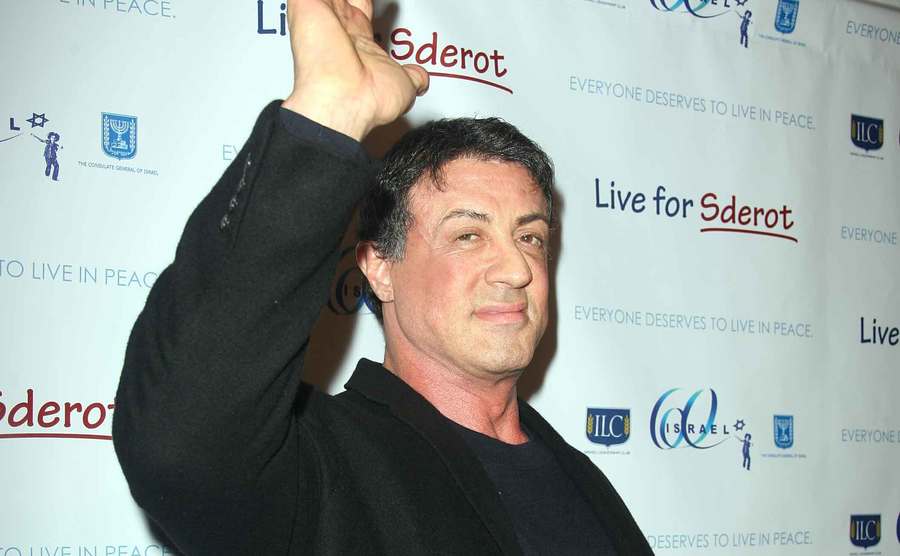 Stallone poses for the press at Live for Sderot event.