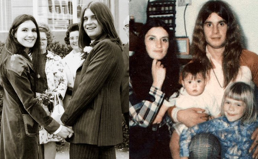 Thelma Riley y Ozzy Osbourne tomados de la mano/ Thelma Riley y Ozzy Osbourne con sus hijos