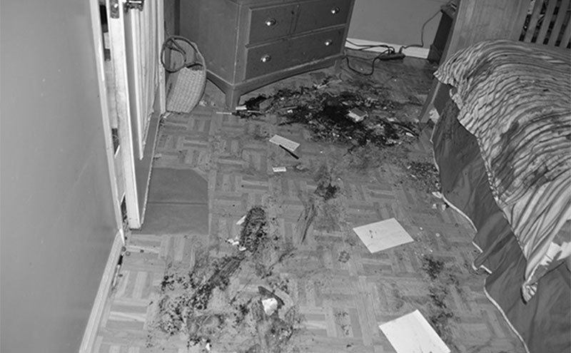 Das Chaos, das im Schlafzimmer der Hadleys vorgefunden wurde. 
