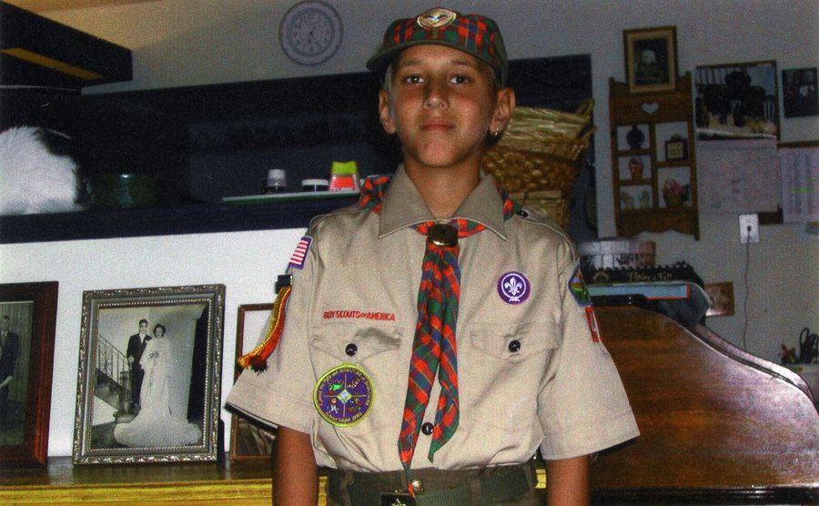 Tyler verkleidete sich in jungen Jahren als Pfadfinder. 