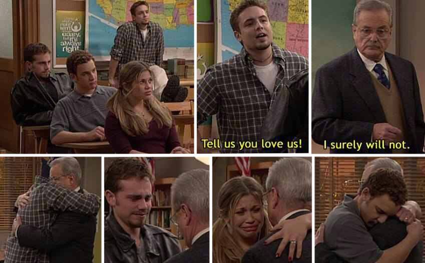 Stills from the final scene from Boy Meets World. 