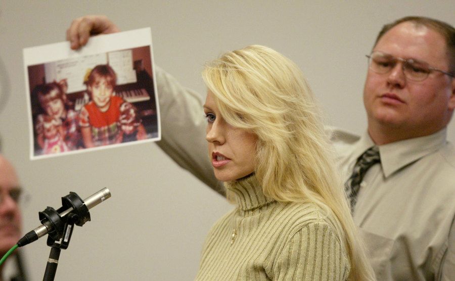 A victim's sister speaks in court.