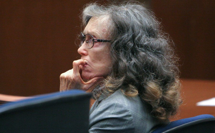 Helen Golay sits listening in court.