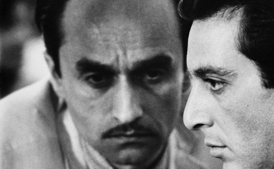 John Cazale and Al Pacino in The Godfather.