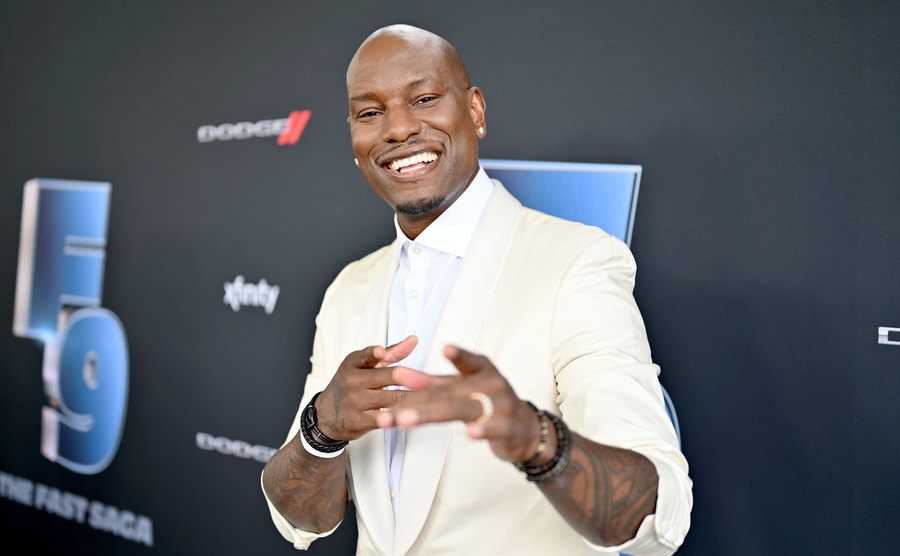 Tyrese Gibson poses for the press.