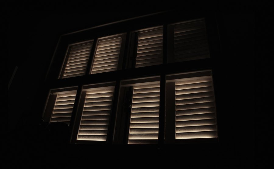 A photo of a dark room.