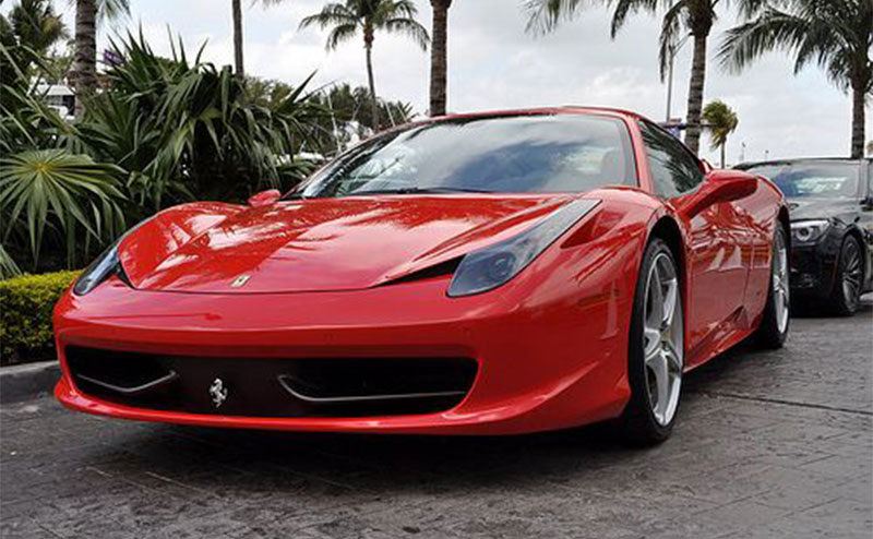 A picture of Chris Gardner’s red Ferrari.