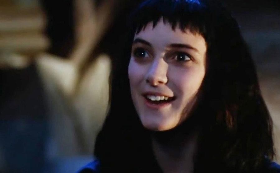 A movie still of Winona Ryder in Beetlejuice.