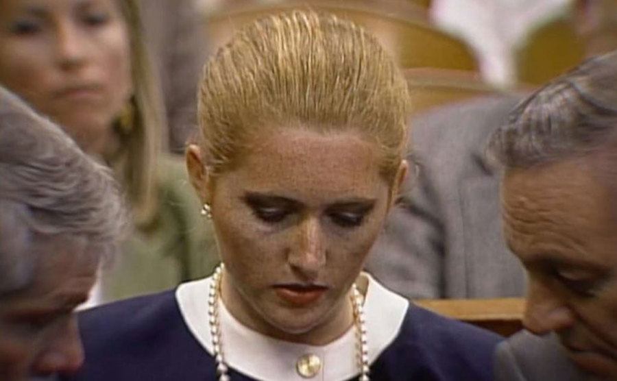 A photo of Eileen in court.