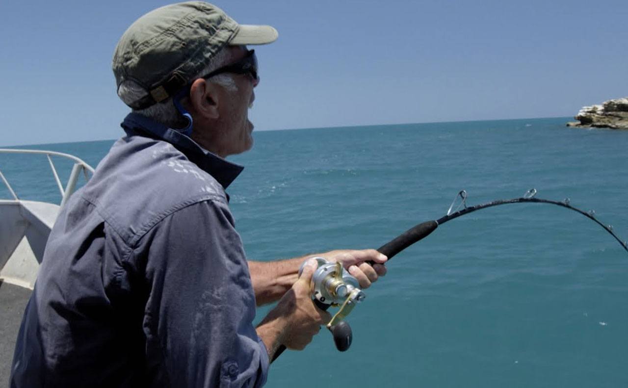 A still of Jeremy Wade fishing.