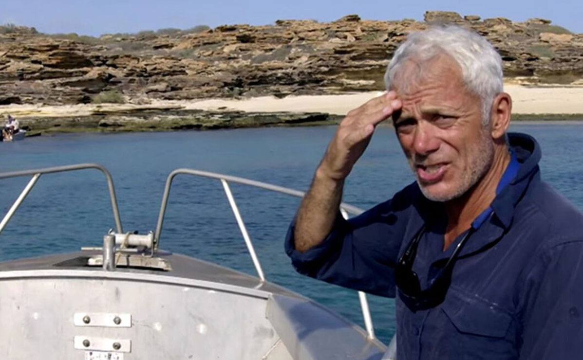 Jeremy Wade speaks to the camera after saving a castaway.