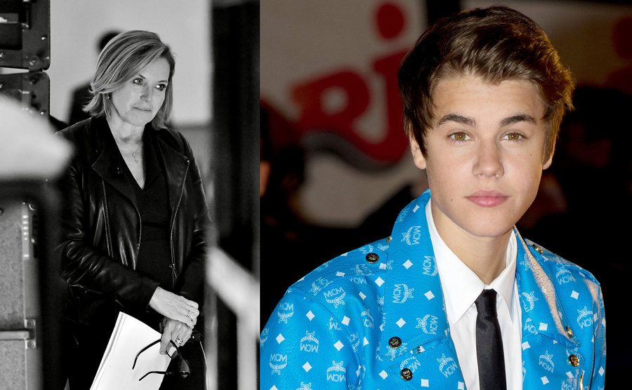 An image of Katie Couric / A dated photo of Justin Bieber.