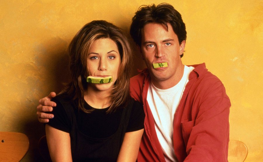 Jennifer Aniston and Matthew Perry pose in a promotional portrait for the series.