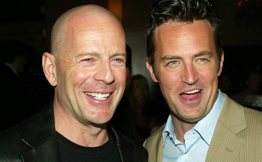 A dated picture of Bruce Willis and Perry.