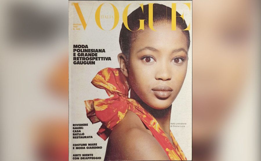 Campbell is on the cover of Italian Vogue. 