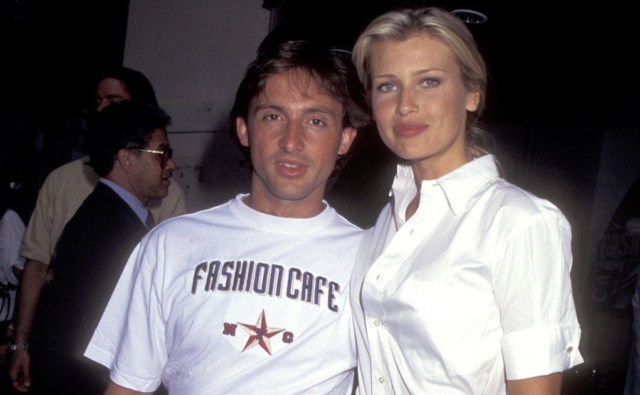 Tommaso Buti and Daniela Pestova during a Fashion Café event. 