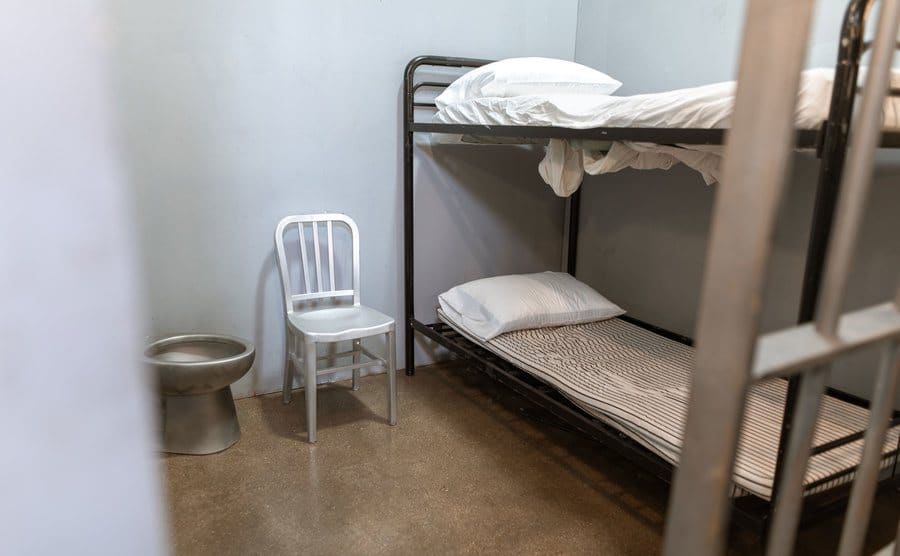 An image inside a prison cell.