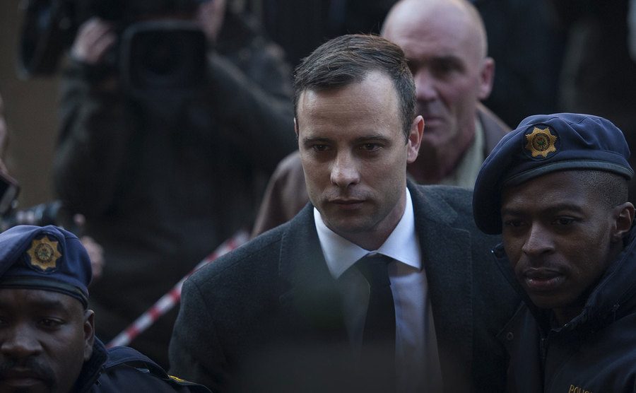 An image of Pistorius arriving to court.