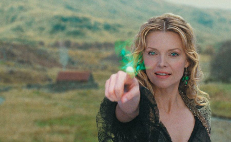 Michelle Pfeiffer casts a spell in a still from Stardust. 